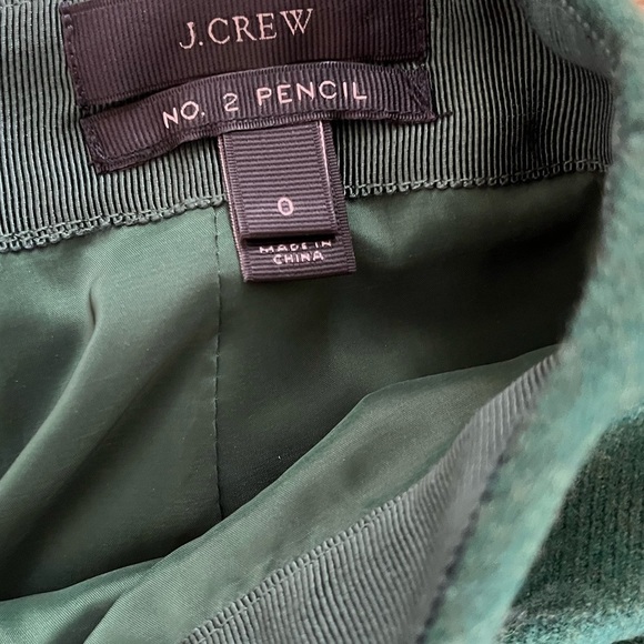J Crew Skirt Women 0 Green Wool NO. 2 Pencil Ladies Lined Classic Fall Autumn - Picture 6 of 8